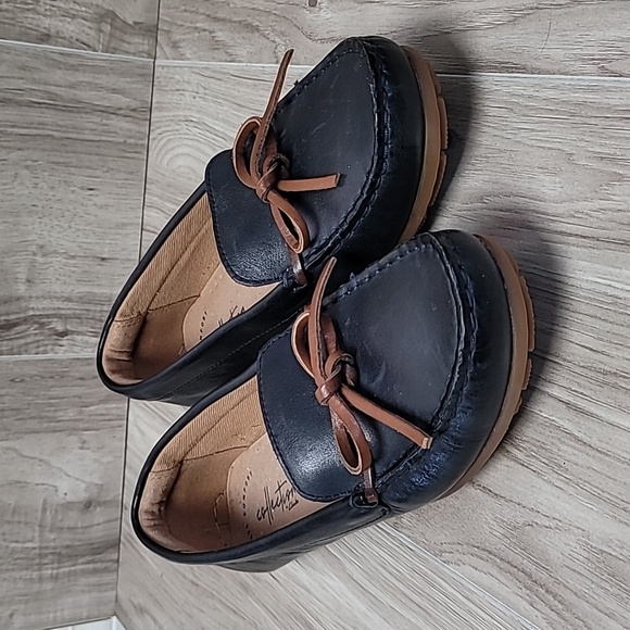 Clarks Shoes - Clarks Collection Ultimate Comfort Women’s Black Leather Boat Shoes